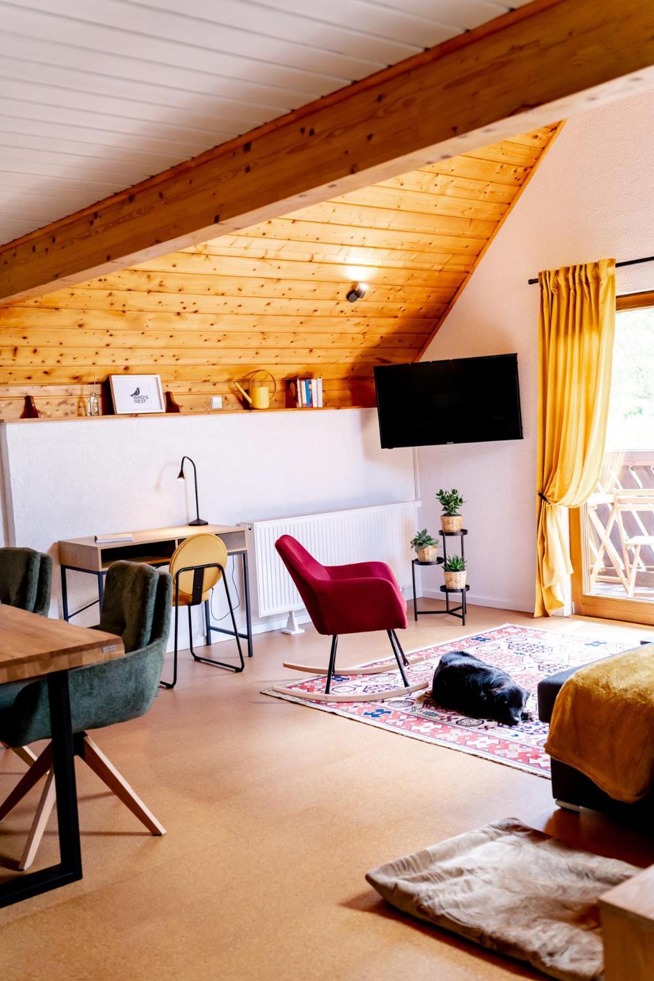 Birds-Nest Ferienwohnung Balkon Kaminofen Darstein Eksteriør billede